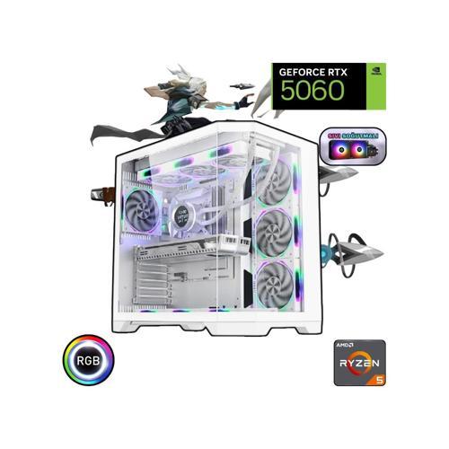 Ryzen 5 5600 32GB Ddr5 1tb SSD Rtx 5060  240MM Sıvı Soğutma Beyaz Oyuncu Bilgisayarı