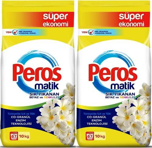 Matik Toz Çamaşır Deterjanı 20KG Yasemin Çiçeği (Beyaz ve Renkliler) (134 Yıkama) (2PK*10KG)