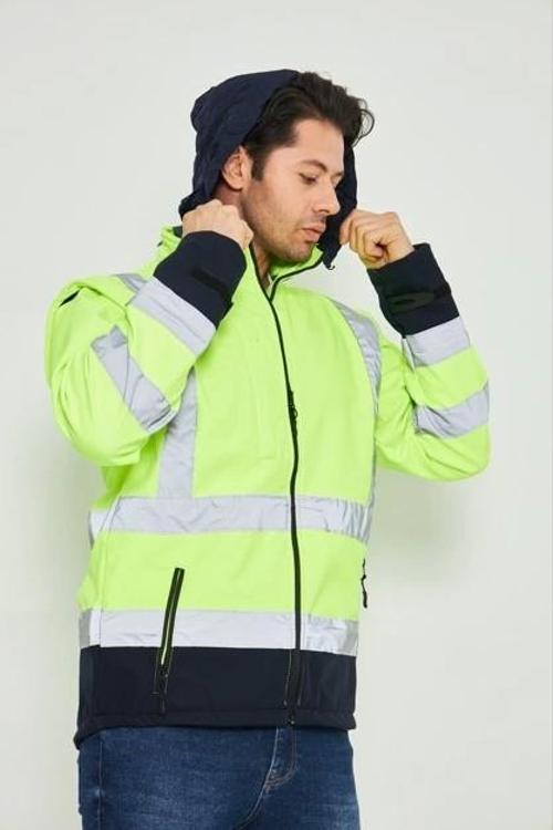 Sarı Softshell Mont Reflektörlü