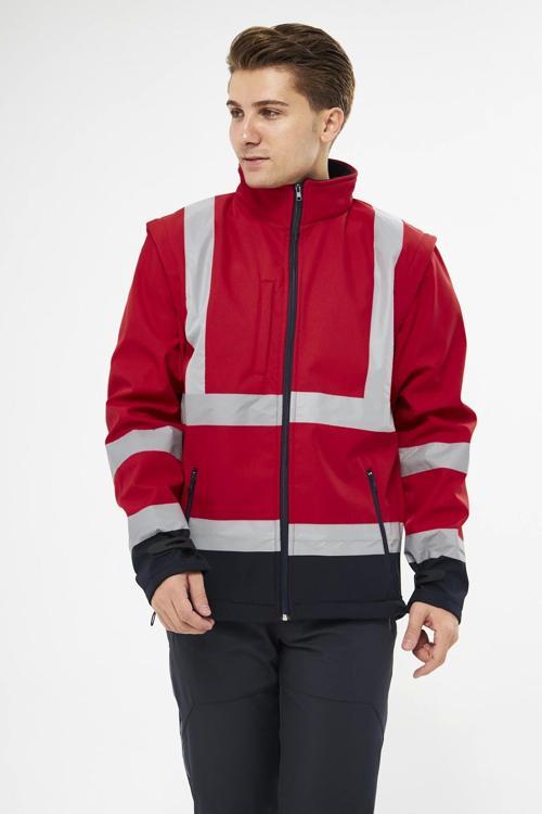 Softshell Mont Reflektörlü Kolları Çıkmalı