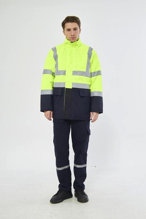 Orange Safety Parka Oxford Reflektörlü Yeşil