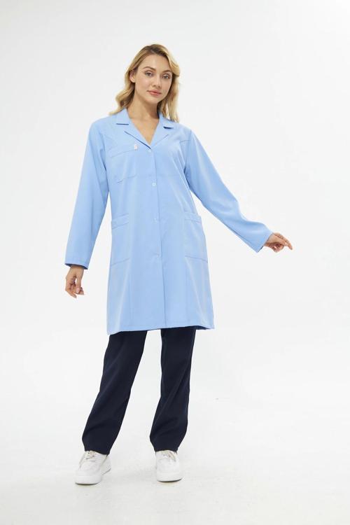 Bayan Açık Mavi İş Önlüğü Alpaka