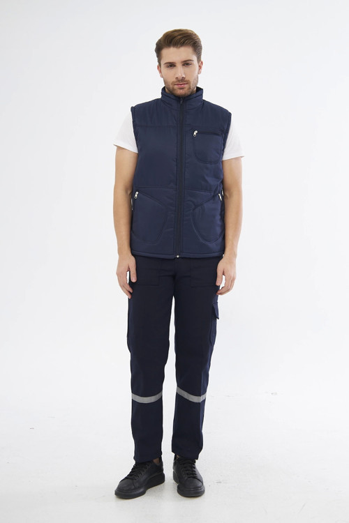 Sotina Lacivert İşçi Yeleği Kışlık İçi Polarlı İş Elbiseleri