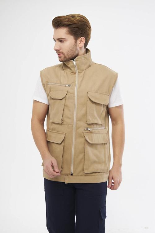 Çok Cepli Bej Yelek