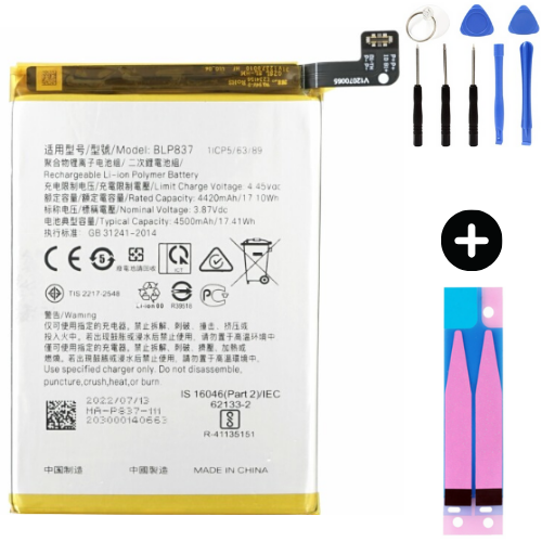 Realme 8 Pro BLP837 Uyumlu Güçlendirilmiş İthal Pil + Montaj Seti