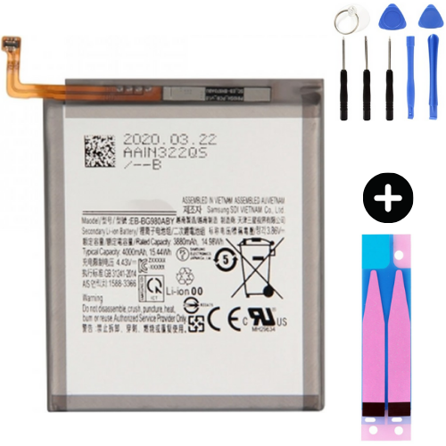 Samsung Galaxy Note 20 N980f Uyumlu Güçlendirilmiş İthal Pil + Montaj Seti