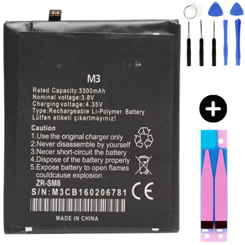 Casper M3 Uyumlu Güçlendirilmiş İthal Pil + Montaj Seti