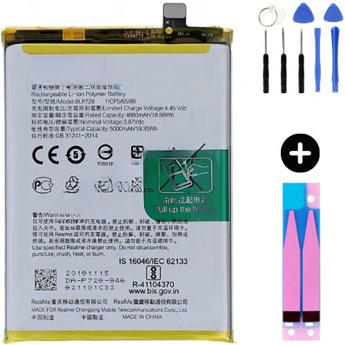 Realme C21Y BLP729 Uyumlu A Kalite Batarya Pil + Montaj Seti
