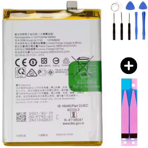 Realme C25 BLP793 Uyumlu A Kalite Batarya Pil + Montaj Seti