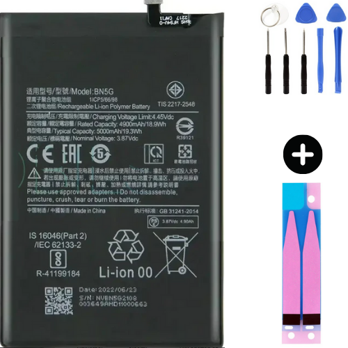 Xiaomi Redmi 10A BN5G Uyumlu Güçlendirilmiş İthal Pil + Montaj Seti