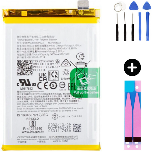 Realme C51 BLP923 Uyumlu Güçlendirilmiş İthal Pil + Montaj Seti