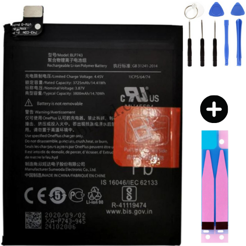 Oneplus 7T BLP743 Uyumlu Güçlendirilmiş İthal Pil + Montaj Seti