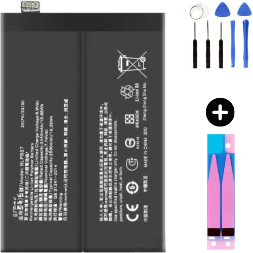 Realme GT 2 Pro BLP887 Uyumlu Güçlendirilmiş İthal Pil + Montaj Seti