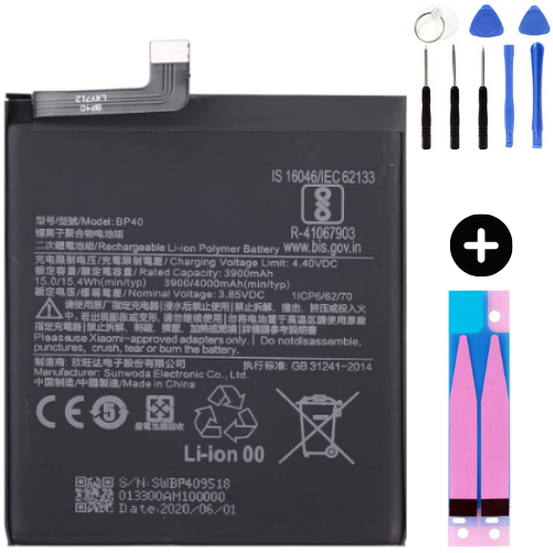 Xiaomi Redmi K20 Pro BP40 Uyumlu Güçlendirilmiş İthal Pil + Montaj Seti