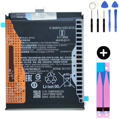 Xiaomi Redmi K30 Pro BM4Q Uyumlu Güçlendirilmiş İthal Pil + Montaj Seti
