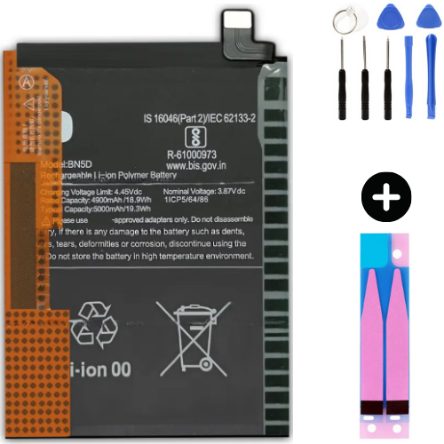Xiaomi Redmi Note 11 BN5D Uyumlu Güçlendirilmiş İthal Pil + Montaj Seti