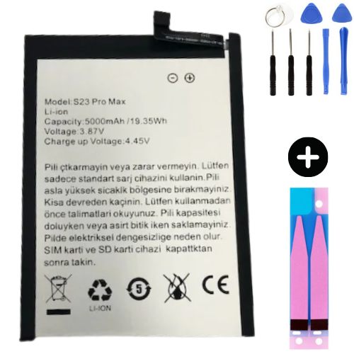 Reeder S23 Pro Max Uyumlu Güçlendirilmiş İthal Pil + Montaj Seti