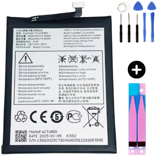TCL 10L TLP-038T1 Uyumlu Güçlendirilmiş İthal Pil + Montaj Seti