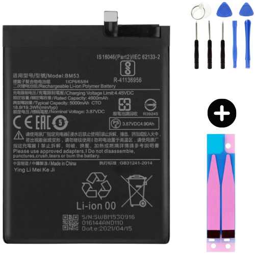 Xiaomi Mi 10T Pro BM53 Uyumlu Güçlendirilmiş İthal Pil + Montaj Seti