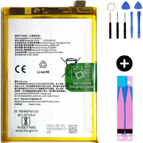 Oppo A58 BLPA19 Uyumlu A Kalite Batarya Pil + Montaj Seti