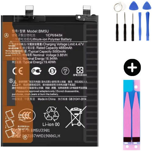 Xiaomi Redmi Note 13 Pro Plus BM5U Uyumlu A Kalite Batarya Pil + Montaj Seti