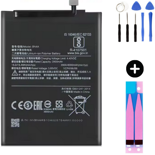 Xiaomi Redmi Note 7 BN4A Uyumlu Güçlendirilmiş İthal Pil + Montaj Seti