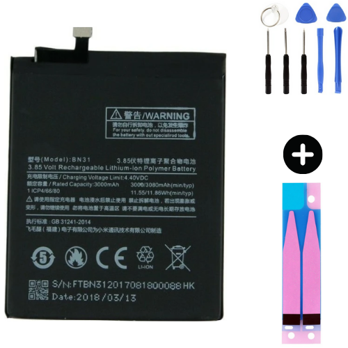 Xiaomi Redmi S2 BN31 Uyumlu Güçlendirilmiş İthal Pil + Montaj Seti