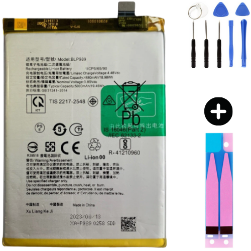 Oppo A98 BLP989 Uyumlu A Kalite Batarya Pil + Montaj Seti
