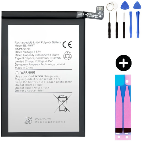 Tecno Camon 19 Pro BL-49MTUyumlu Güçlendirilmiş İthal Pil + Montaj Seti