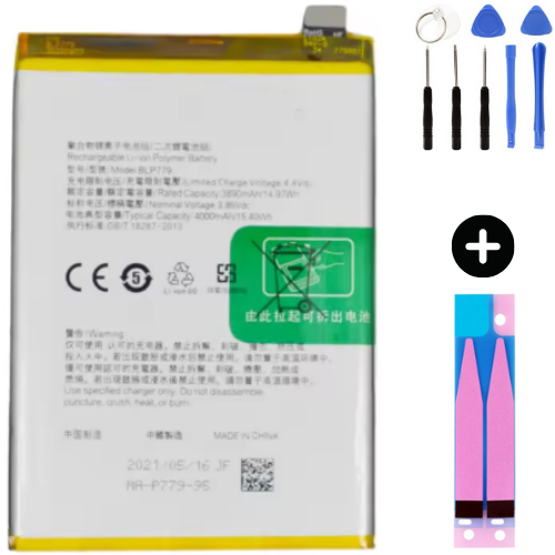 Oppo Reno 4 Lite BLP779 Uyumlu Güçlendirilmiş İthal Pil + Montaj Seti