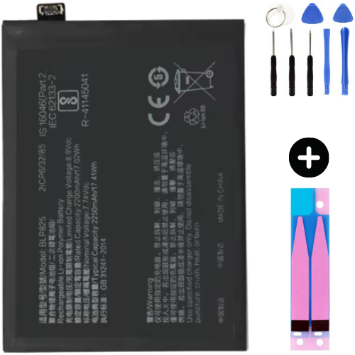 Oppo Reno 5 5G BLP825 Uyumlu Güçlendirilmiş İthal Pil + Montaj Seti