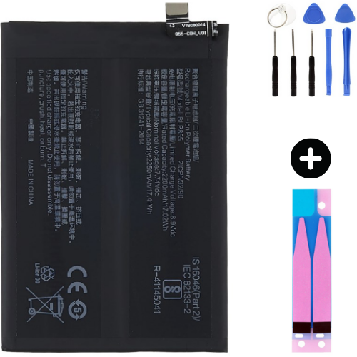 Oppo Reno 8 BLP855 Uyumlu Güçlendirilmiş İthal Pil + Montaj Seti
