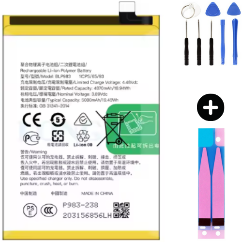 Realme 10 Pro Plus BLP983 Uyumlu A Kalite Batarya Pil + Montaj Seti