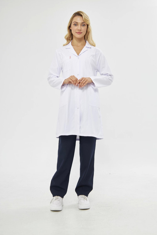 Bayan Beyaz İş Önlüğü Alpaka