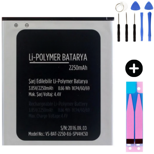 Vestel E2 Plus Uyumlu Güçlendirilmiş İthal Pil + Montaj Seti