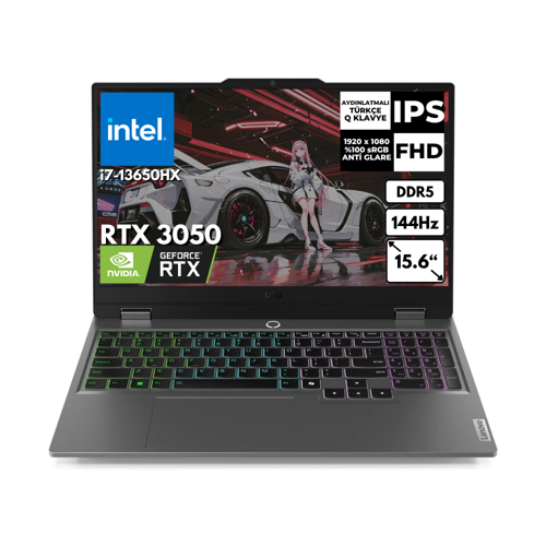 LOQ 15IRX9 i7-13650HX 16-GBDDR5 256 GB SSD 6GB RTX3050 144Hz 15.6" FHD Windows 11 Home Gaming Notebook 83DV011ATRAT31