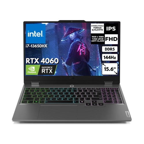 LOQ 15IRX9 i7-13650HX 16 GB 512 GB SSD 8GB RTX4060 15.6" 144Hz FHD Windows 11 Pro Gaming Laptop 83DV011GTRAT62