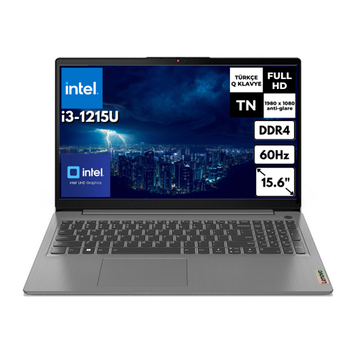 IdeaPad 3 15IAU7 i3-1215U 20GB 256 GB SSD UHD Graphics 15.6" FHD Windows 11 Home Notebook 82RK018GTXAT36