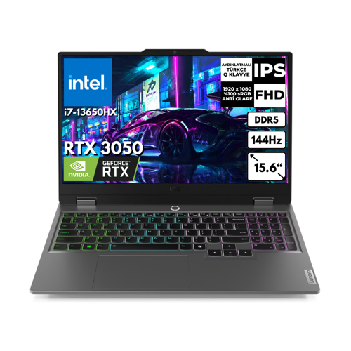 LOQ 15IRX9 i7-13650HX 24 GB 512 GB SSD 6 GB RTX3050 15.6" FHD Windows 11 Pro Gaming Laptop 83DV011BTRAT67