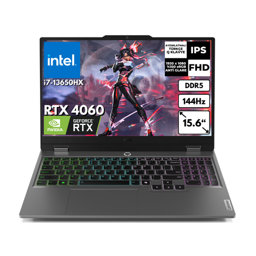 LOQ 15IRX9 i7-13650HX 16 GB 4 TBSSD 8GB RTX4060 15.6" 144 Hz FHD Windows 11 Pro Gaming Laptop 83DV011ETRAT65