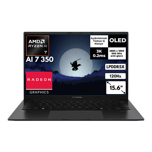 ZenBook 14 OLED Ryzen AI 7 350 16 GB 512 GB SSD Radeon Graphics 14" 3K 120 Hz Windows 11 Home Notebook UM3406KA196AT2