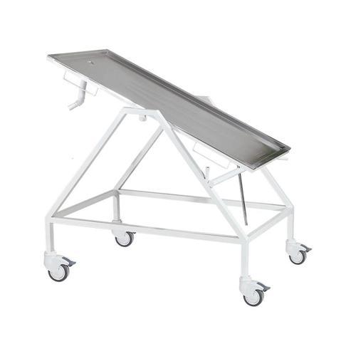 Veteriner Muayene Masası | Eğim Ayarlı, Atık Giderli, Tekerlekli Paslanmaz Çelik Tabla E-278/B