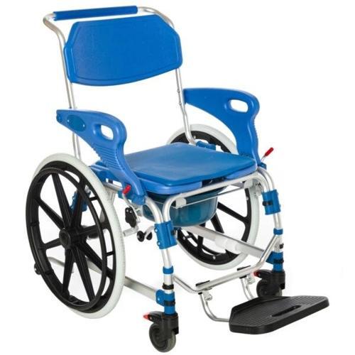 RÖMER Büyük Tekerlekli Banyo Tuvalet Sandalyesi | Çıkarılabilir Kovalı, Frenli, Alüminyum Şase R403