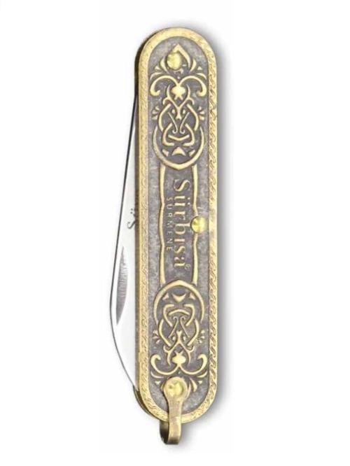 Pirinç İşlemeli Çakı Bıçağı (Tek Bıçaklı) 61803 5.5 cm