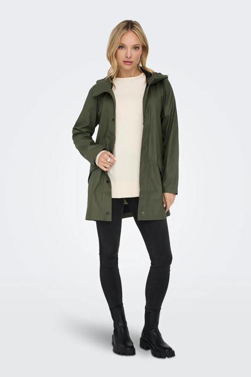 Kadın Onlelısa Kapüşonlu Yağmurluk Mont 15261734 Haki