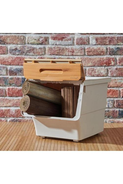 Bambu Çok Amaçlı Tekerlekli Organizer 33 Lt Tek Modül