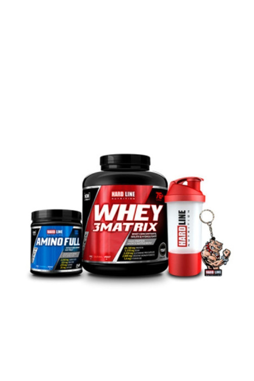 3 Whey Matrix 2300 Çilekli + Amino Full+3D Anahtarlık+Shaker Kas Kombinasyonu