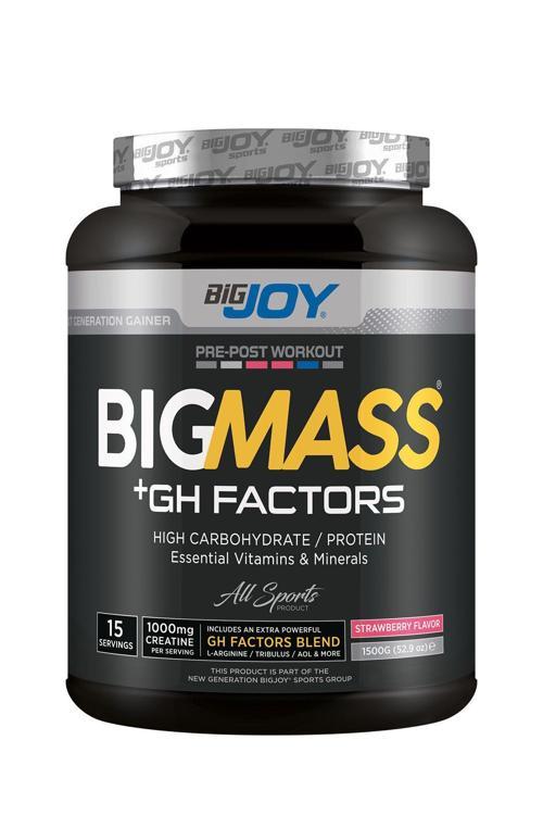 Mass Gainer Çilek Aromalı 1500Gr 15 Servis Big Mass Gh Factors Karbonhidrat Tozu