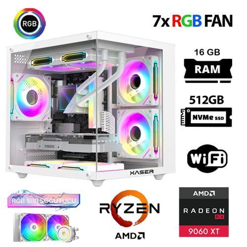 Eco X10 Ryzen 7 5700x 16GB Ram 512GB M.2 NVMe SSD 16GB RX9060 XT Sıvı Soğutmalı Hazır Oyuncu Sistemi