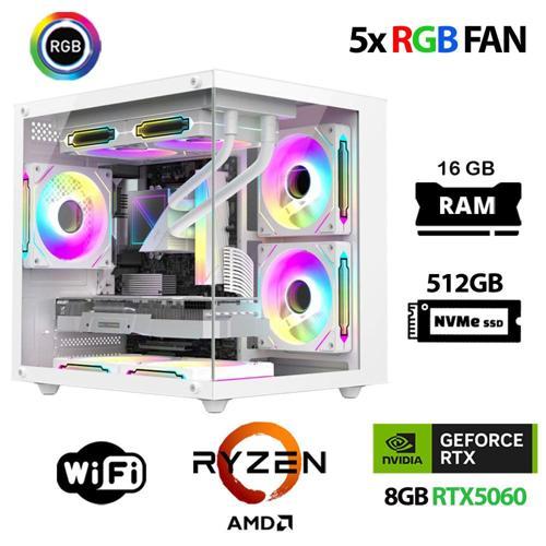 Eco X70 Ryzen 5 5500 16GB Ram 512GB M.2 NVMe SSD 8GB RTX5060 Oyuncu Masaüstü Bilgisayarı